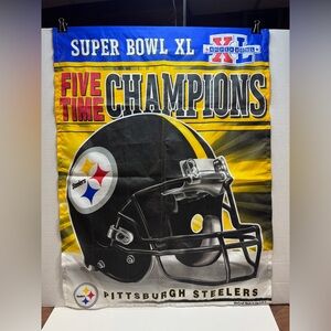 Steelers hanging pole flag.